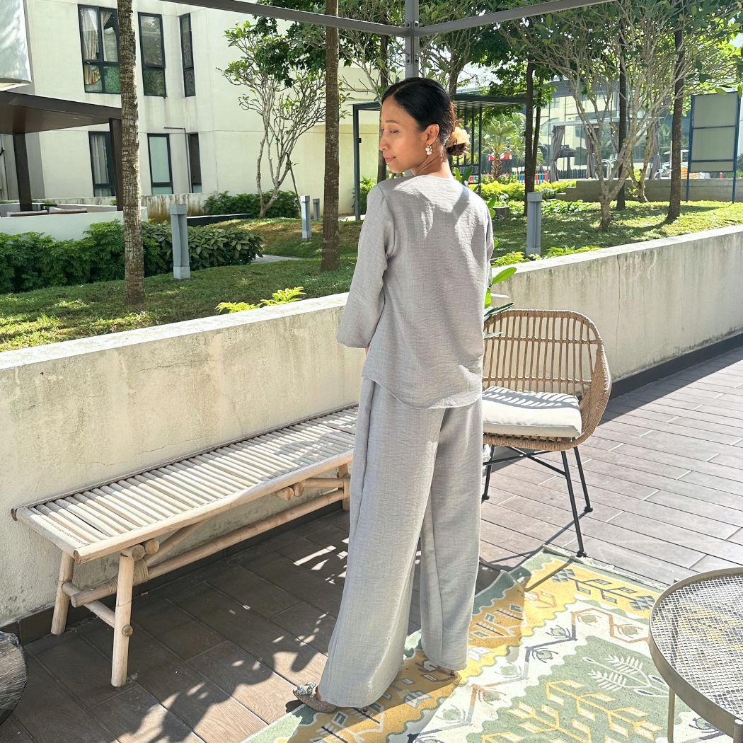 JANAD BLOUSE SET RUSMI - GREY