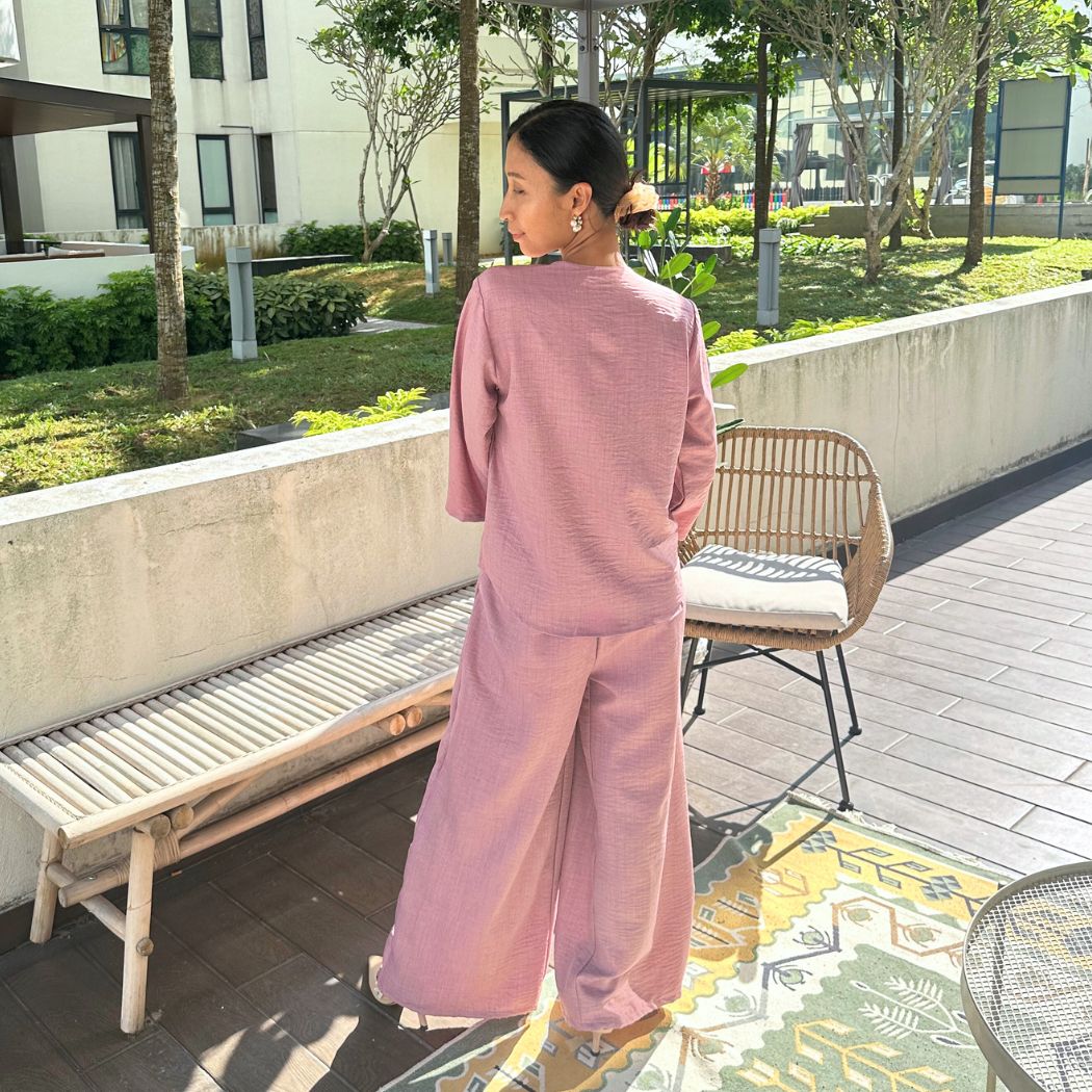 JANAD BLOUSE SET RUSMI - BLUSH PINK