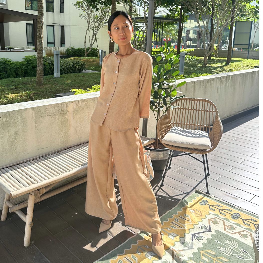 JANAD BLOUSE SET RUSMI - LATTE