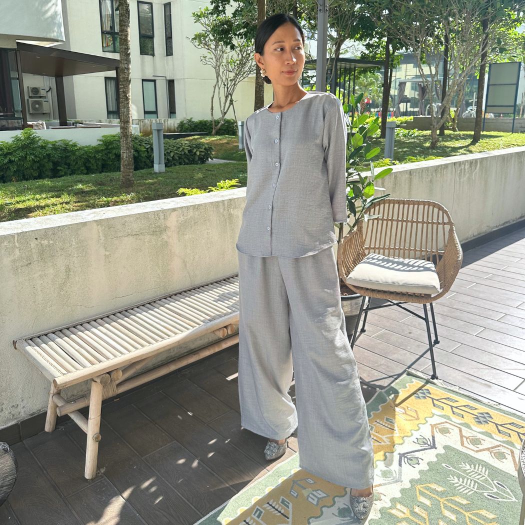 JANAD BLOUSE SET RUSMI - GREY