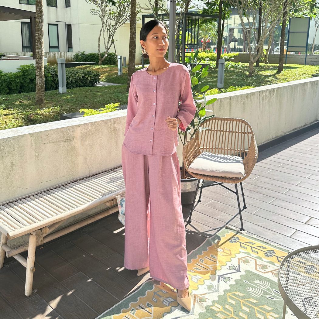 JANAD BLOUSE SET RUSMI - BLUSH PINK