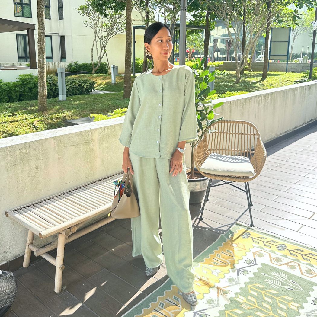 JANAD BLOUSE SET RUSMI - MATCHA
