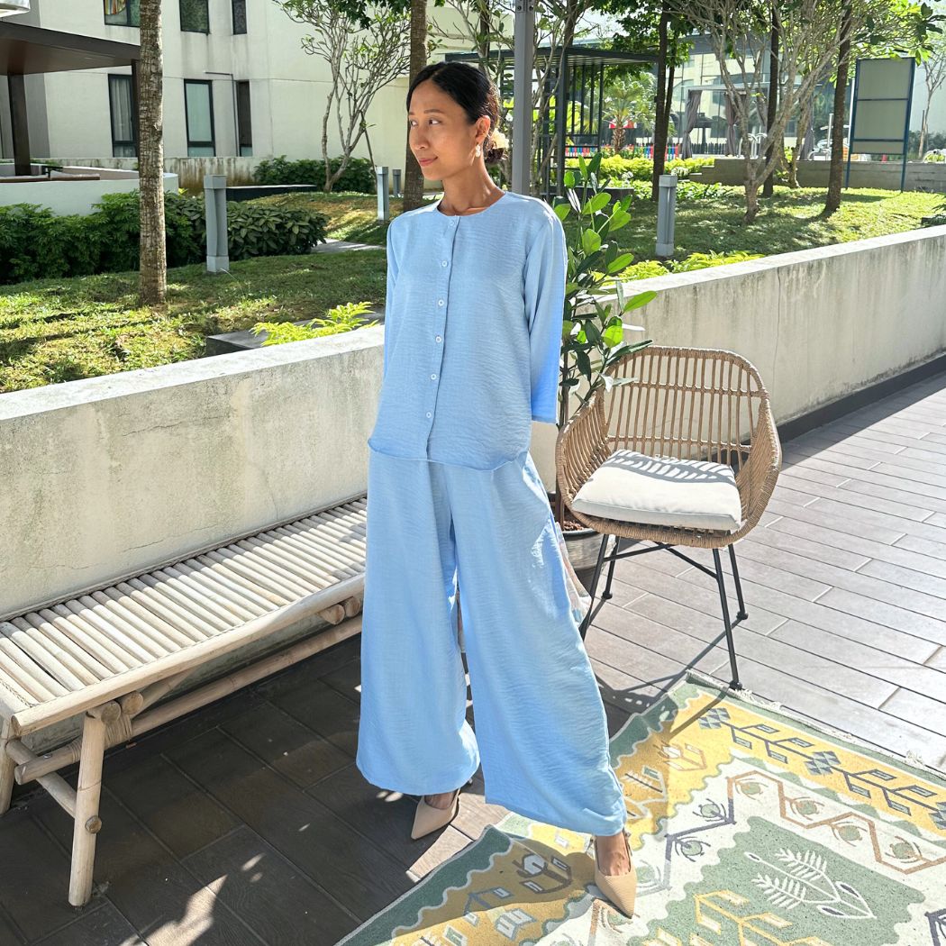 JANAD BLOUSE SET RUSMI - LIGHT BLUE