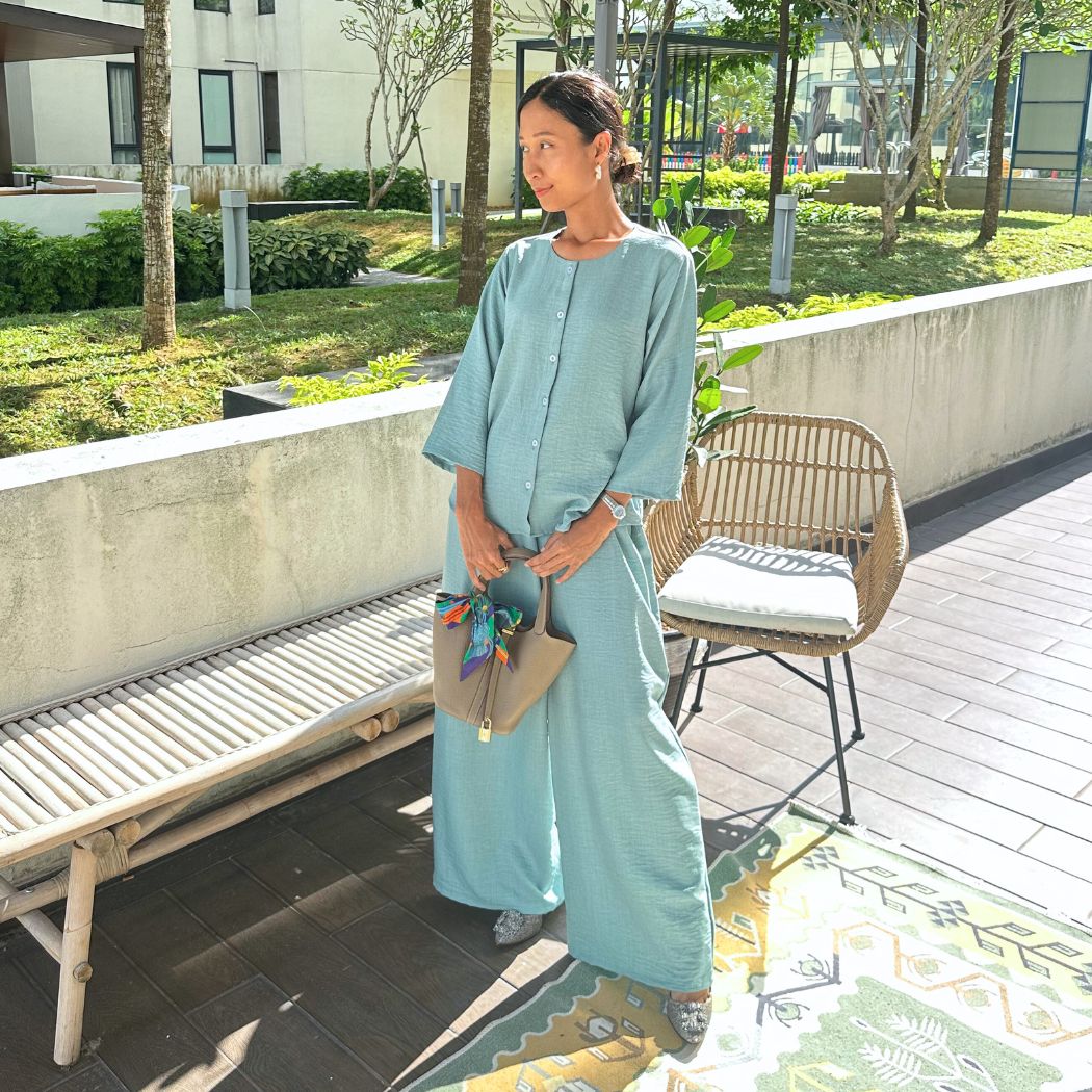 JANAD BLOUSE SET RUSMI - PINE GREEN