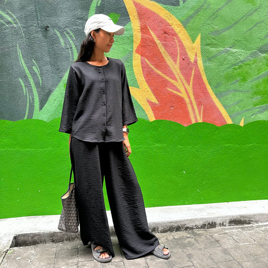 JANAD BLOUSE SET RUSMI - BLACK